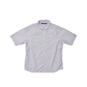 Sean John Men's Blue Striped Cotton Short Sleeve Button Up Shirt Size 3XL